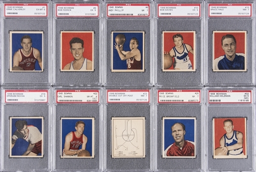 1948 Bowman Basketball PSA-Graded Collection (18 Different) – Including Three Hall of Famers